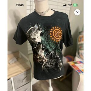 Small NWOT the mountain wolf graphic tee employee only shirt front & back rare n